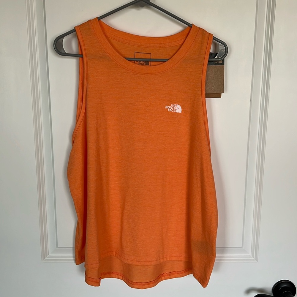 NWT The North Face Orange Heathered Tri Tank.